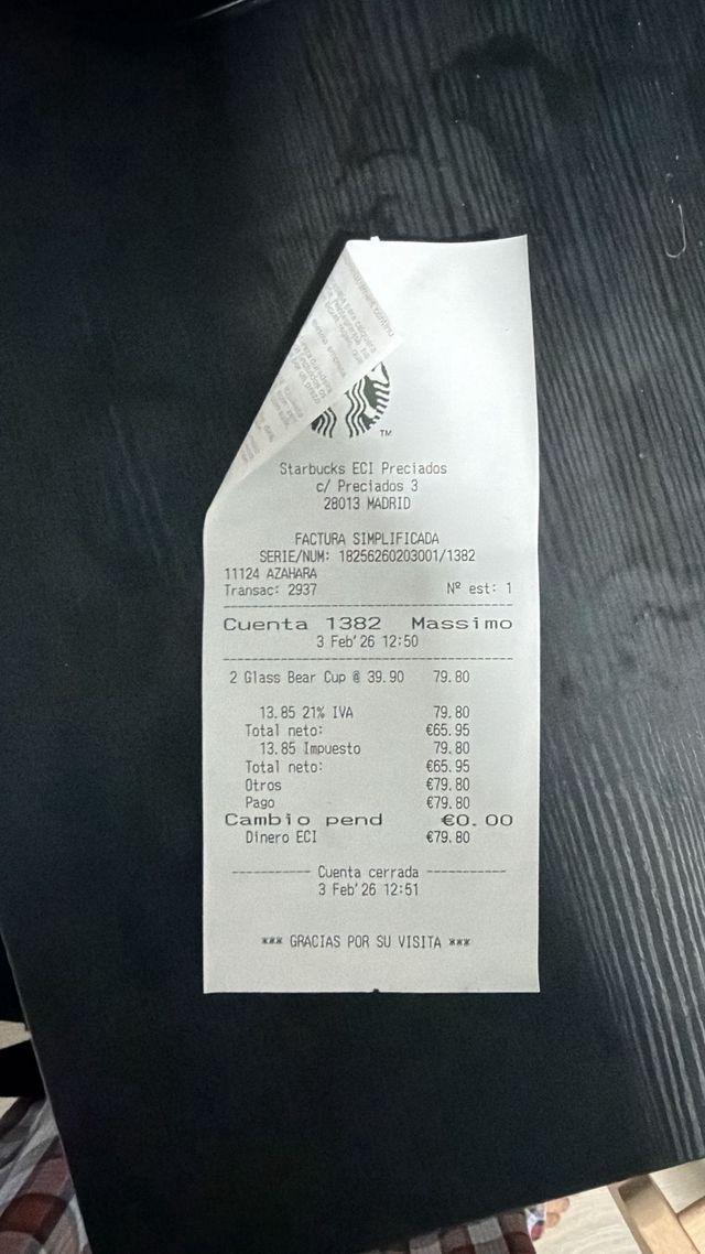 Vaso oso starbucks bearista cristal