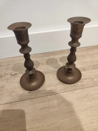 Candelabros antiguos de bronce