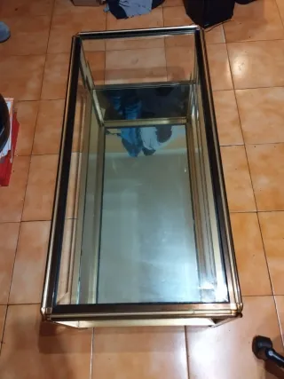 Mesa de centro vintage de cristal