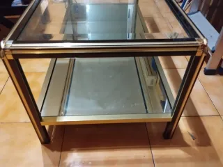 Mesa de centro vintage de cristal