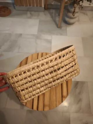 Cesta fibra natural boda