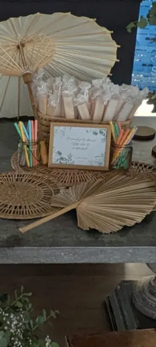 Cesta fibra natural boda