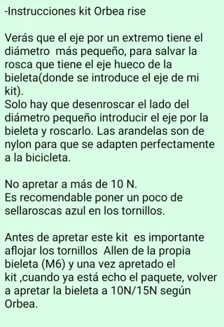 Kit Refuerzo Bieletas Orbea Rise