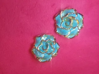 Pendientes vintage grandes flor clip