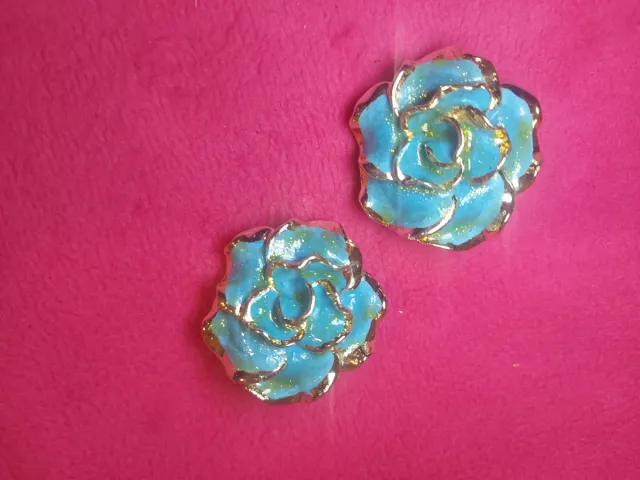 Pendientes vintage grandes flor clip