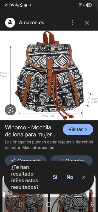 Mochila étnica de lona