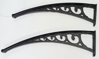 Due aste staffe braccetti di supporto x pensilina