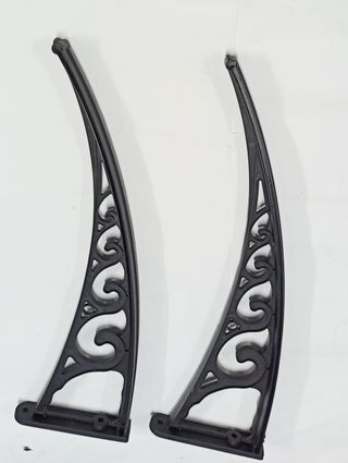 Due aste staffe braccetti di supporto x pensilina