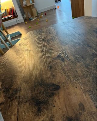 Mesa centro estilo industrial madera y metal