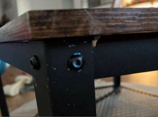 Mesa centro estilo industrial madera y metal