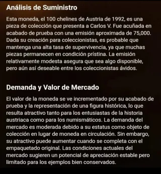 Moneda Austria 100 chelines Carlos V (1996)