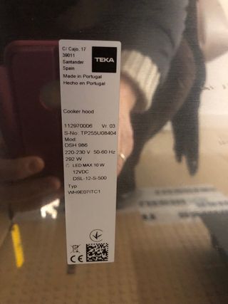 CAMPANA EXTRACTORA TEKA DSH 986 Nueva.