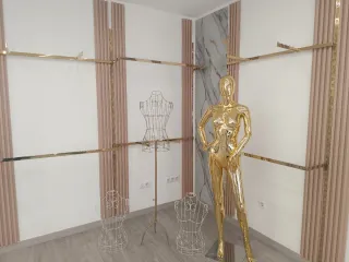 Perchero industrial metal dorado de pared tienda