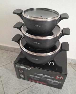 Tris casseruole nuove 20/24/28cm con coperchi