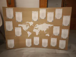 Seating mapa mundo boda viaje