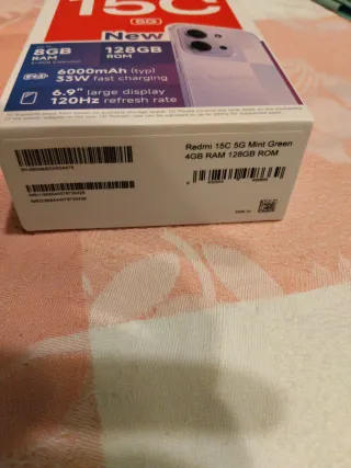 Teléfono móvil nuevo. REDMI 15C 5G. 8GB RAM. 128GB