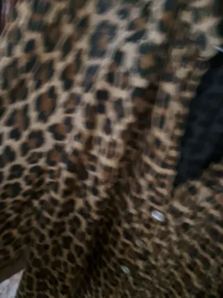 Vestido de leopardo con mangas , cuello tirilla y