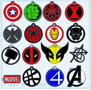 14.Llaveros marvel impresos 3D