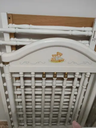 Cuna de bebe decapé blanco