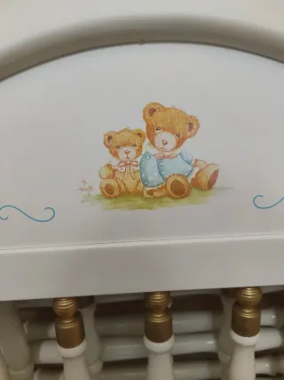 Cuna de bebe decapé blanco