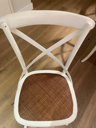 6 Sillas de rafia lacadas en blanco