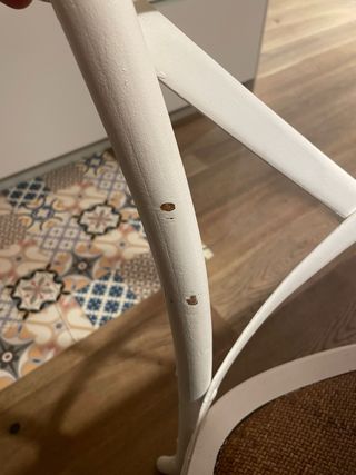 6 Sillas de rafia lacadas en blanco