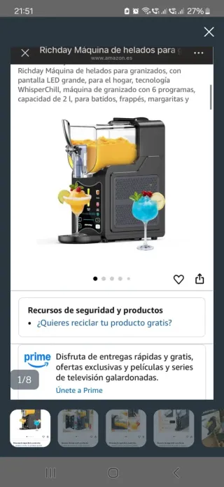 Richday granizadora, batidos, frappes....