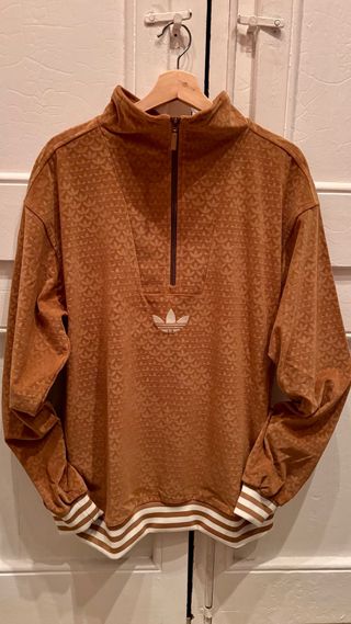 Adidas Originals Trefoil Velour Half-Zip NUEVA- M