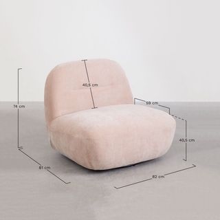 Sillón giratorio chenilla Sklum NUEVO