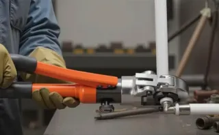 Esta herramienta es una crimpadora hidráulica