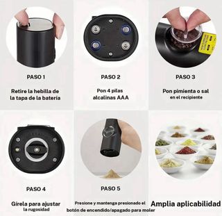 Set de molinillos eléctricos de sal y pimienta, 2