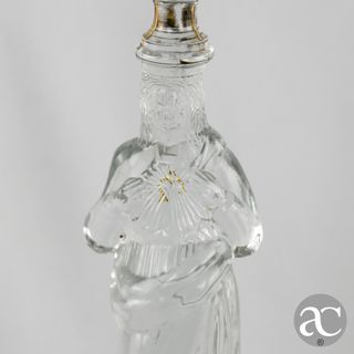 Par de castiçais vidro prensado Val Saint Lambert