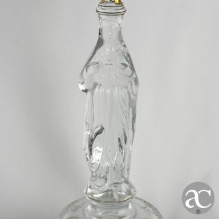 Par de castiçais vidro prensado Val Saint Lambert