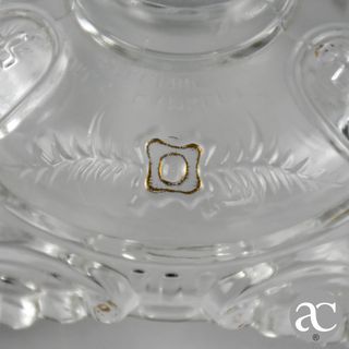 Par de castiçais vidro prensado Val Saint Lambert