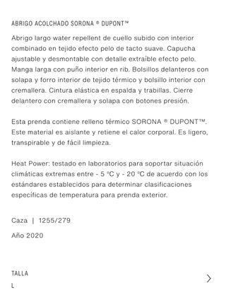 Abrigo-parka Zara Talla L