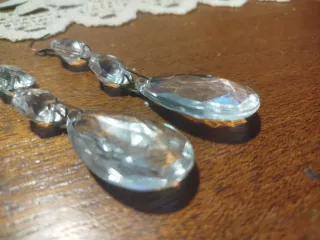 2 lágrimas  cristal  colgantes facetadas