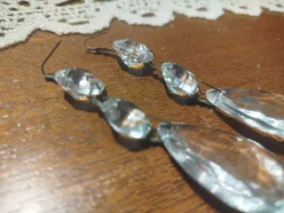 2 lágrimas  cristal  colgantes facetadas