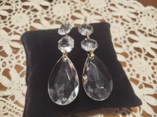 2 lágrimas  cristal  colgantes facetadas