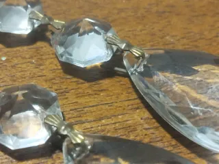 2 lágrimas  cristal  colgantes facetadas