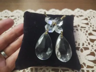 2 lágrimas  cristal  colgantes facetadas