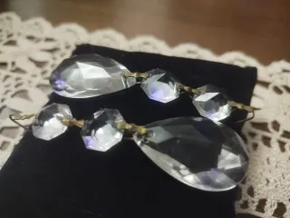 2 lágrimas  cristal  colgantes facetadas