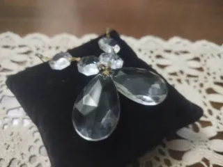 2 lágrimas  cristal  colgantes facetadas