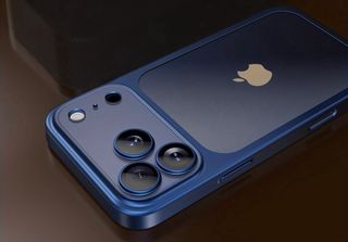 Funda iphone 17 pro azul metalica