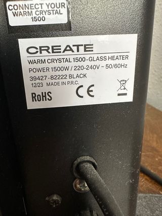 WARM CRYSTAL 1500W - Calefactor eléctrico