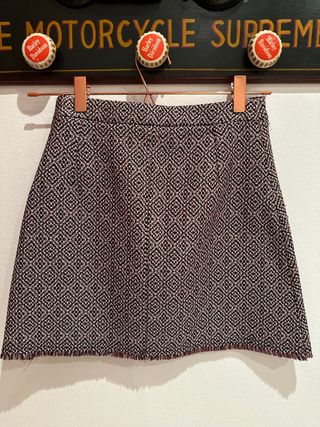 Falda Mango cheviot bajo flecos XS