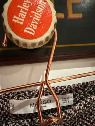 Falda Mango cheviot bajo flecos XS