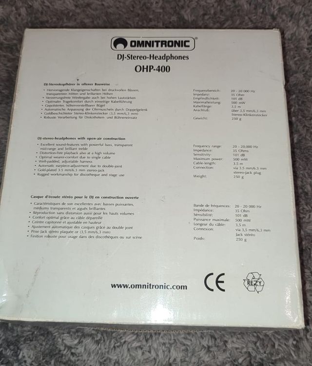Cuffie DJ Omnitronic OHP-400 | Aperto | NOS