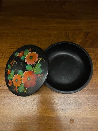 Scatola legno vintage dipinta a mano