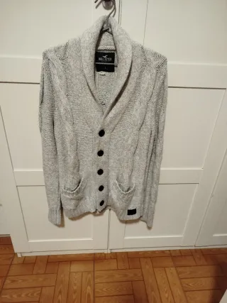 Cárdigan Hollister Caballero Gris Talla S