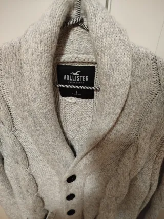 Cárdigan Hollister Caballero Gris Talla S